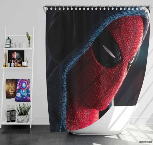 Spider-Man Unmasked Trials and Triumphs Comic Shower Curtain