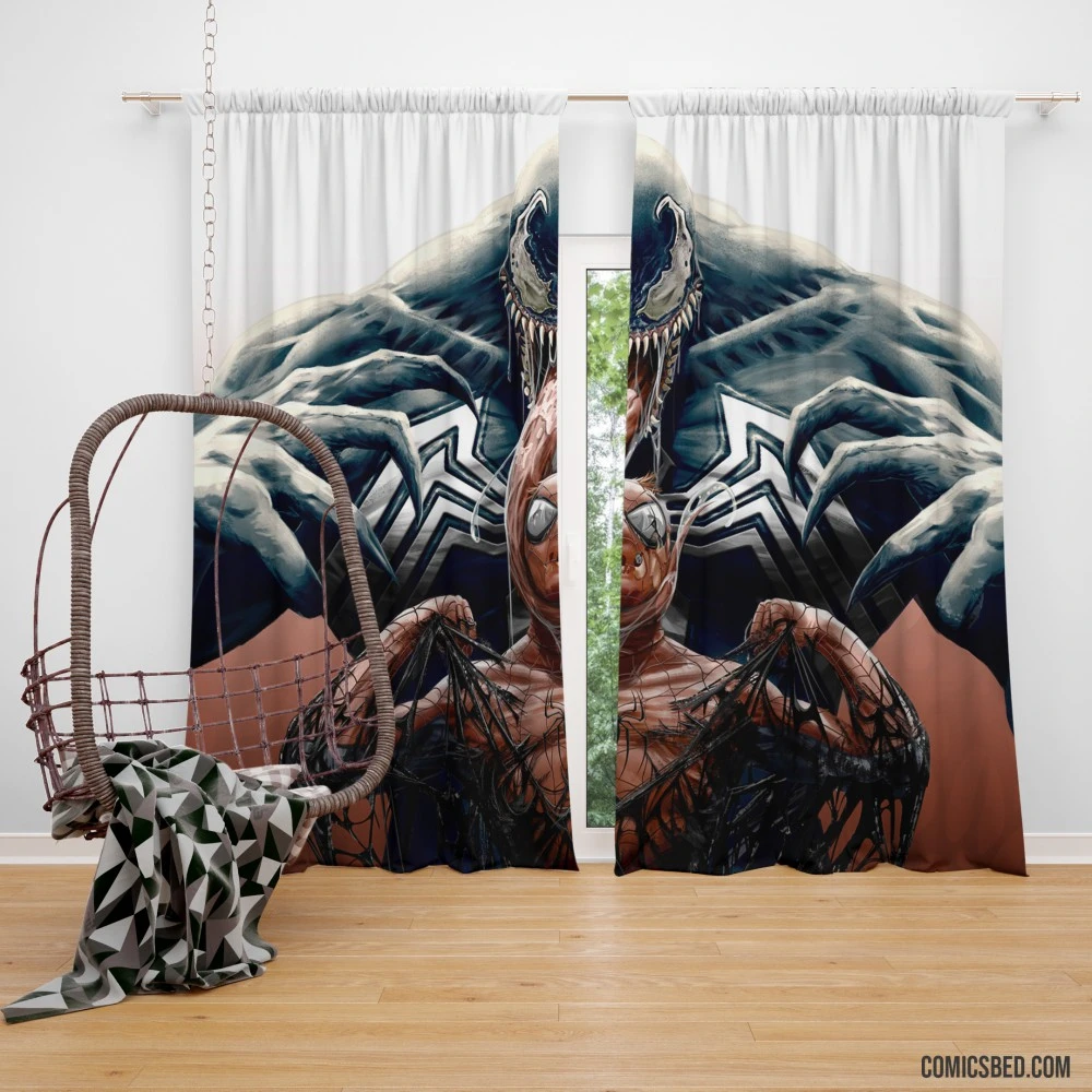 Spider Man Venom Dual Symbiosis Comic Curtain