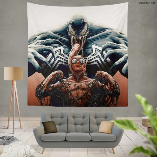 Spider-Man Venom Dual Symbiosis Comic Wall Tapestry