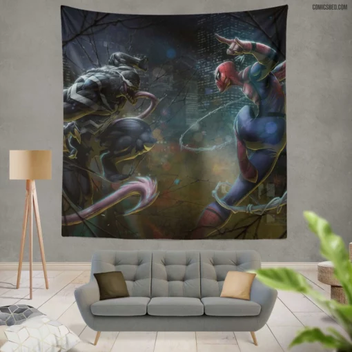 Spider-Man Venom Legendary Rivals Comic Wall Tapestry