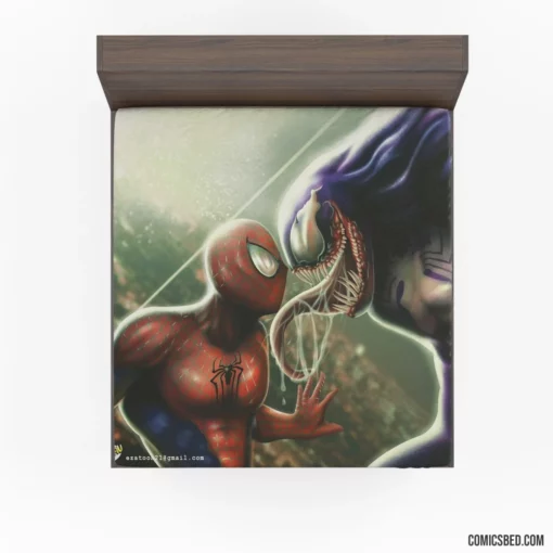 Spider-Man Venom Sinister Duo Comic Fitted Sheet 1