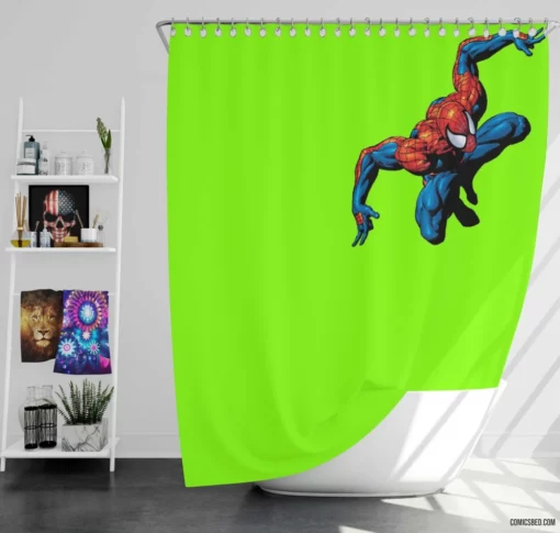 Spider-Man Wall-Crawler Epic Quest Comic Shower Curtain