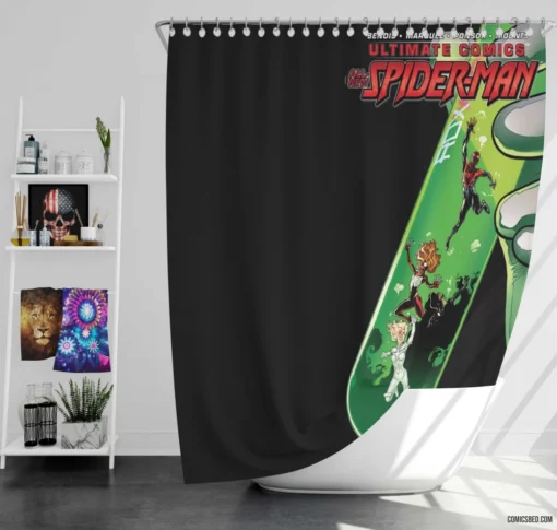 Spider-Man Web-Slinger Exploits Comic Shower Curtain