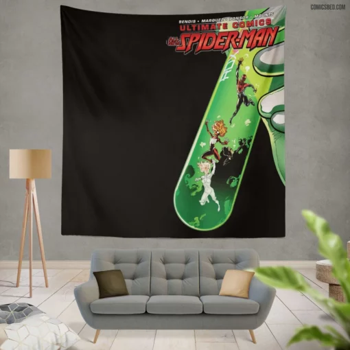 Spider-Man Web-Slinger Exploits Comic Wall Tapestry