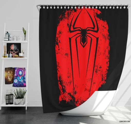 Spider-Man Web-Slinging Adventures Persist Comic Shower Curtain