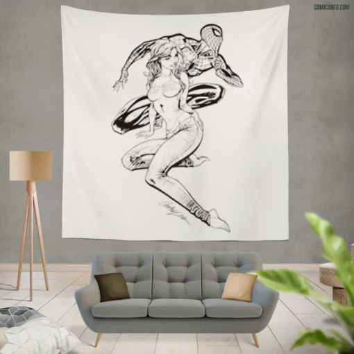 Spider-Man Web-Wielding Hero Comic Wall Tapestry