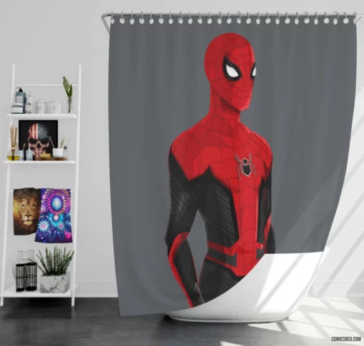 Spider-Man Webbed Crusader Comic Shower Curtain