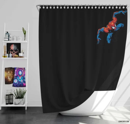 Spider-Man Webbed Hero Exploits Comic Shower Curtain