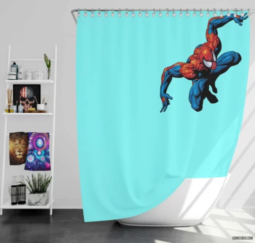 Spider-Man Webbed Vigilante Chronicles Comic Shower Curtain