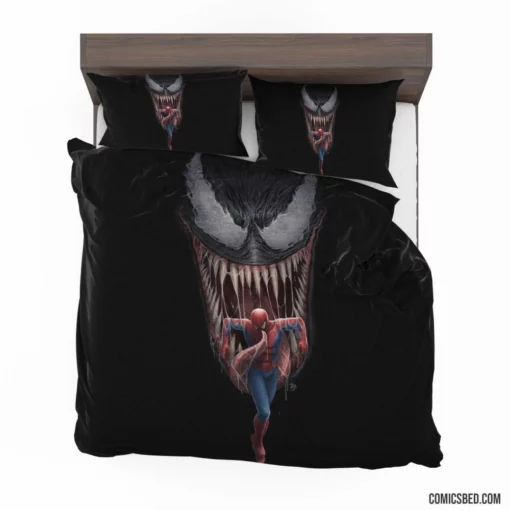 Spider-Man vs Venom Symbiote Rivalry Comic Bedding Set 1