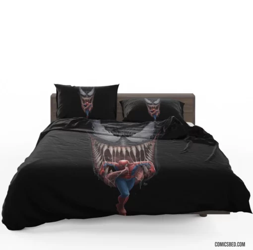 Spider-Man vs Venom Symbiote Rivalry Comic Bedding Set