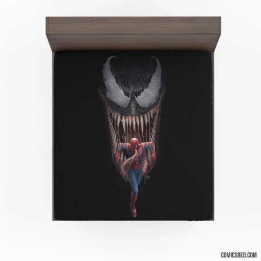 Spider-Man vs Venom Symbiote Rivalry Comic Fitted Sheet 1