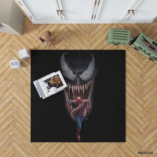 Spider-Man vs Venom Symbiote Rivalry Comic Rug