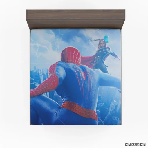 Spider-Man vs. Thor Epic Duel Comic Fitted Sheet 1