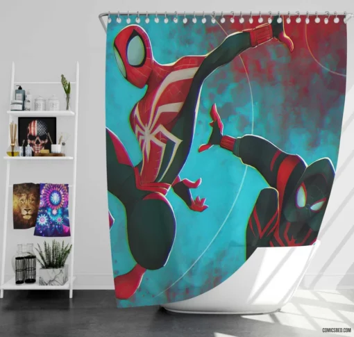 Spider-Man vs. Venom Marvel Clash Comic Shower Curtain