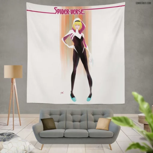 Spider-Verse Spider-Gwen Multiverse Heroes Comic Wall Tapestry