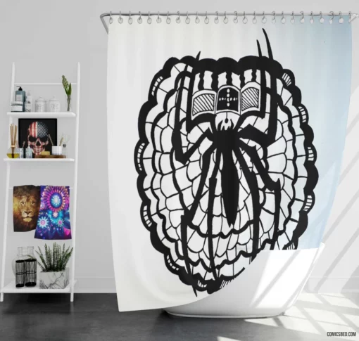 Spider-Verse Unleashed Multiverse Mayhem Comic Shower Curtain