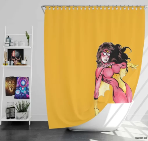 Spider-Woman Marvel Arachnid Heroine Comic Shower Curtain