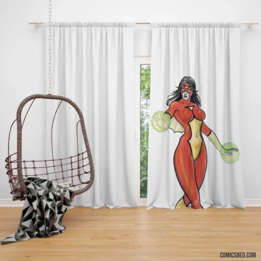 Spider-Woman Marvel Web-Spinning Heroine Comic Curtain