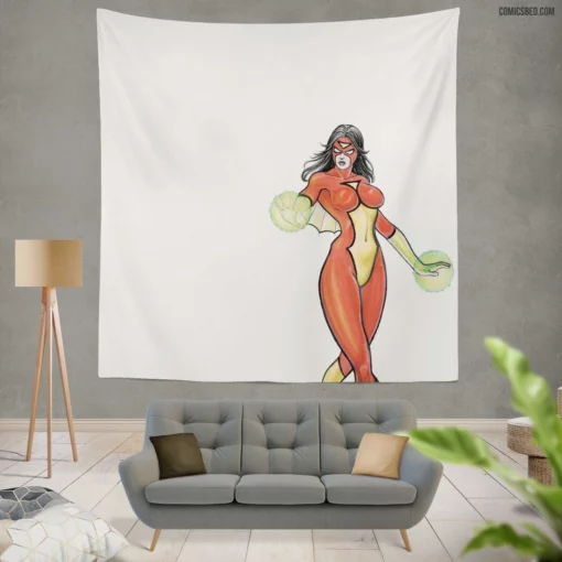 Spider-Woman Marvel Web-Spinning Heroine Comic Wall Tapestry