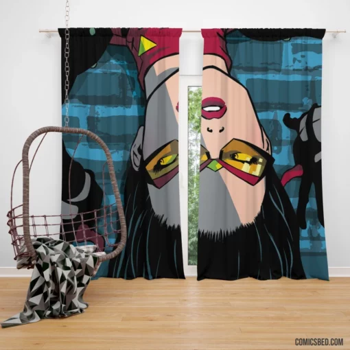 Spider-Woman Wall-Crawling Hero Comic Curtain