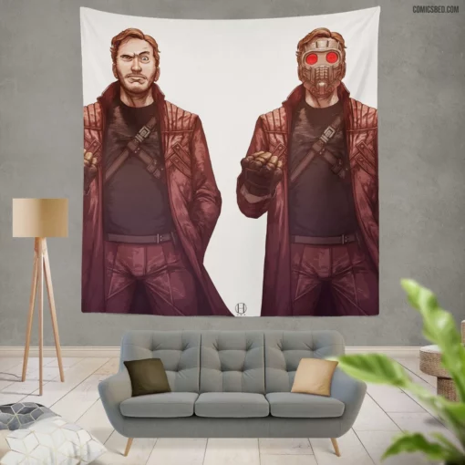 Star Lord Guardians Intergalactic Leader Comic Wall Tapestry