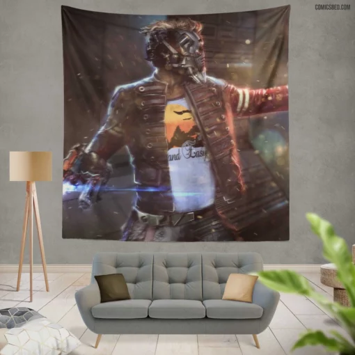 Star Lord Guardians Of The Galaxy Cosmic Outlaw Comic Wall Tapestry