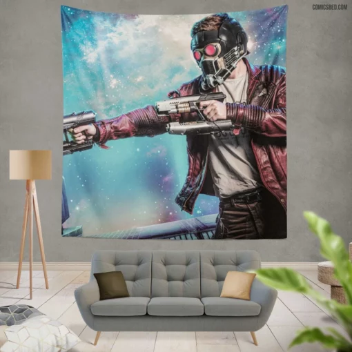 Star Lord Marvel Galactic Guardian Comic Wall Tapestry