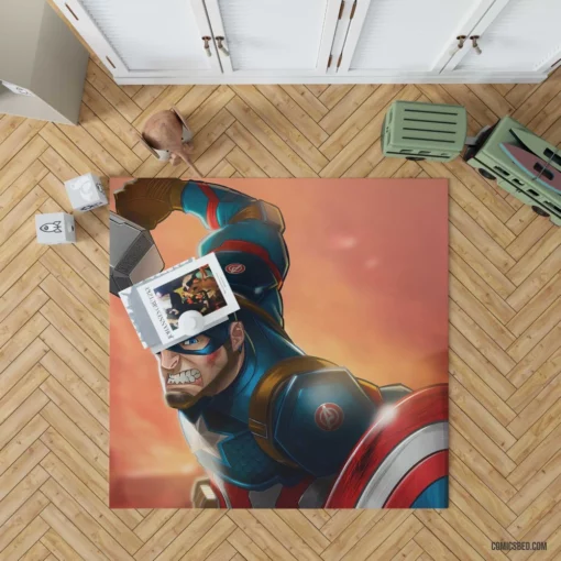 Star-Spangled Defender The Captain Saga Comic Rug