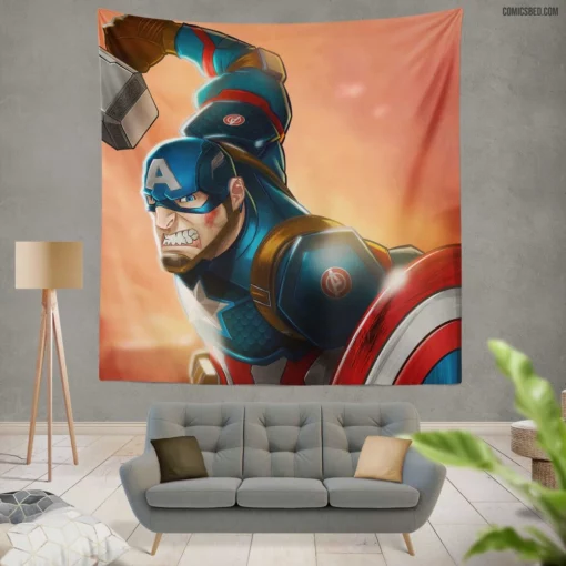 Star-Spangled Defender The Captain Saga Comic Wall Tapestry