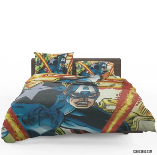 Star-Spangled Hero Captain America Adventures Comic Bedding Set