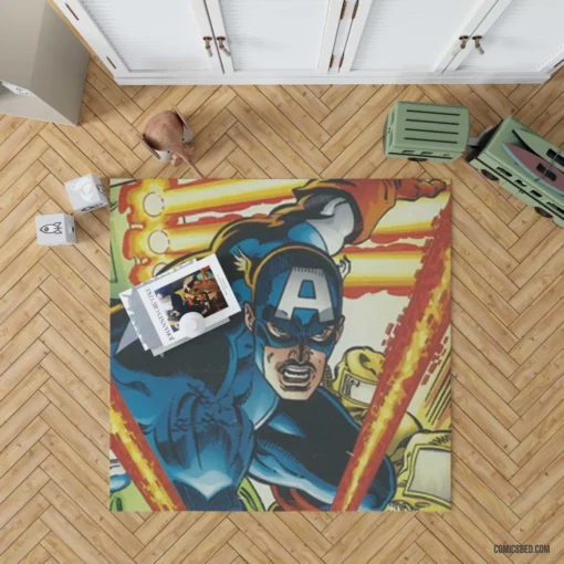 Star-Spangled Hero Captain America Adventures Comic Rug