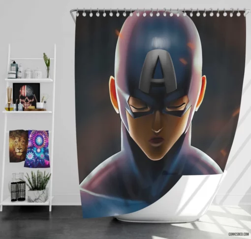 Star-Spangled Hero Marvel Avenger Comic Shower Curtain