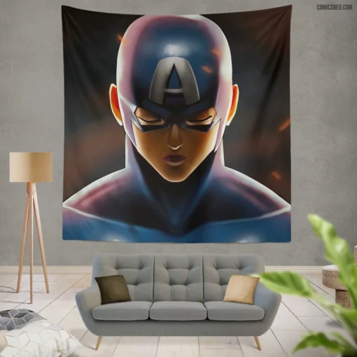 Star-Spangled Hero Marvel Avenger Comic Wall Tapestry