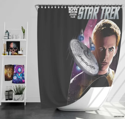 Star Trek Intergalactic Journeys Comic Shower Curtain