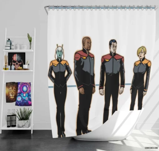 Star Trek Intergalactic Trek Comic Shower Curtain