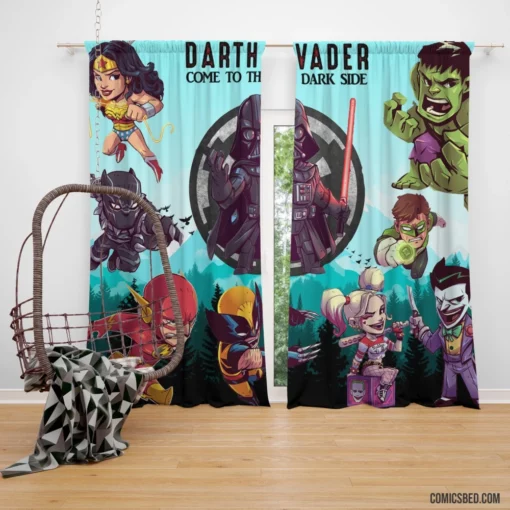 Star Wars Cast Galactic Collage Comic Curtain