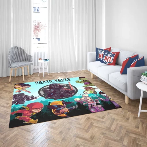 Star Wars Cast Galactic Collage Comic Rug 2