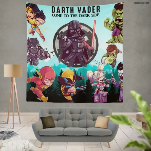 Star Wars Cast Galactic Collage Comic Wall Tapestry