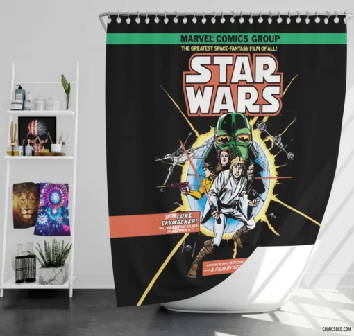 Star Wars Galactic Saga Comic Shower Curtain