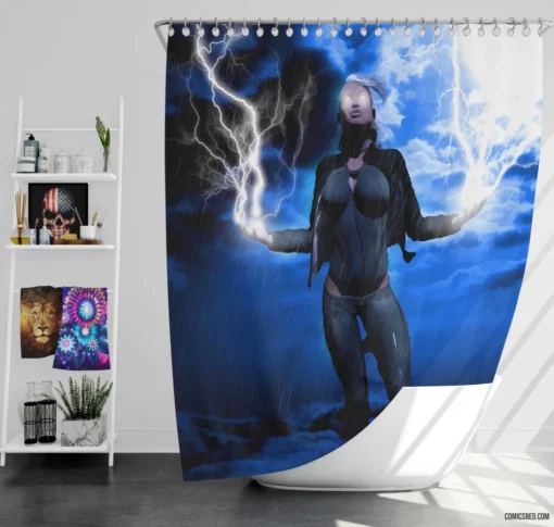 Storm Weather-Controlled Hero Comic Shower Curtain