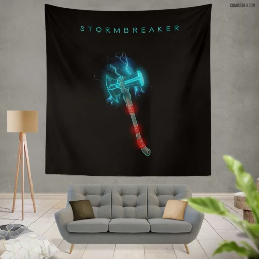 Stormbreaker Marvel Mighty Mjolnir Comic Wall Tapestry