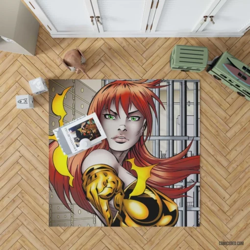 Strobe Electrifying Hero Comic Rug