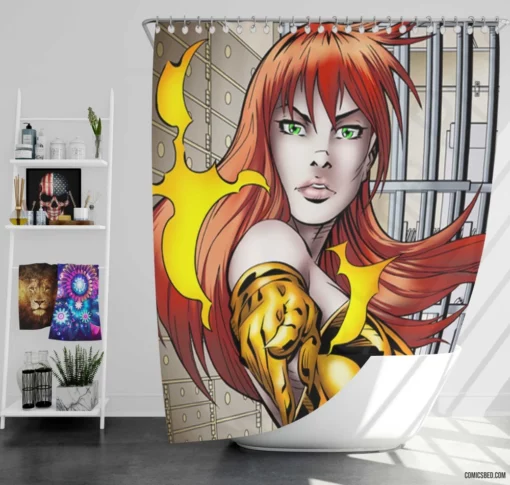 Strobe Electrifying Hero Comic Shower Curtain