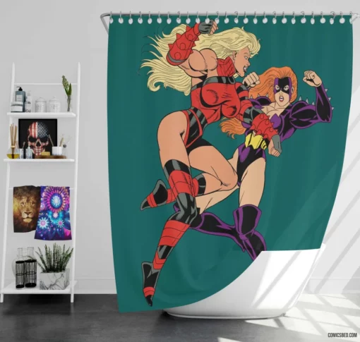 Stunner Electrifying Hero Comic Shower Curtain