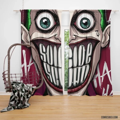 Suicide Squad Joker Villainous Jester Comic Curtain