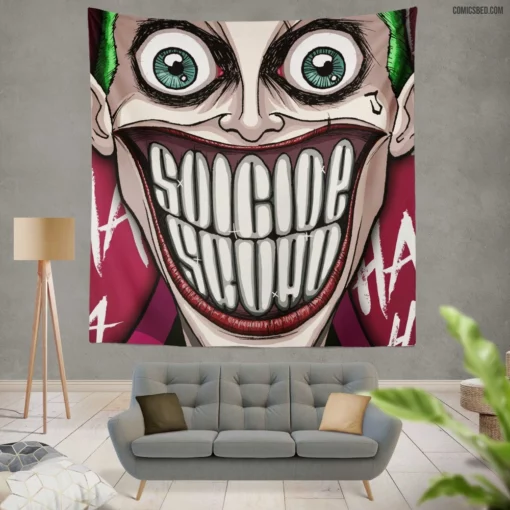 Suicide Squad Joker Villainous Jester Comic Wall Tapestry