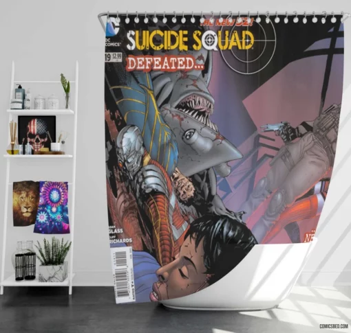 Suicide Squad Villain Team Comic Shower Curtain