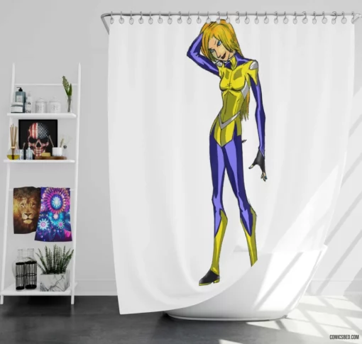 Sun Girl Solar Heroine Comic Shower Curtain