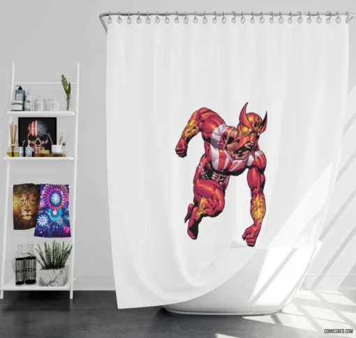 Sunfire Fiery Mutant Chronicles Comic Shower Curtain